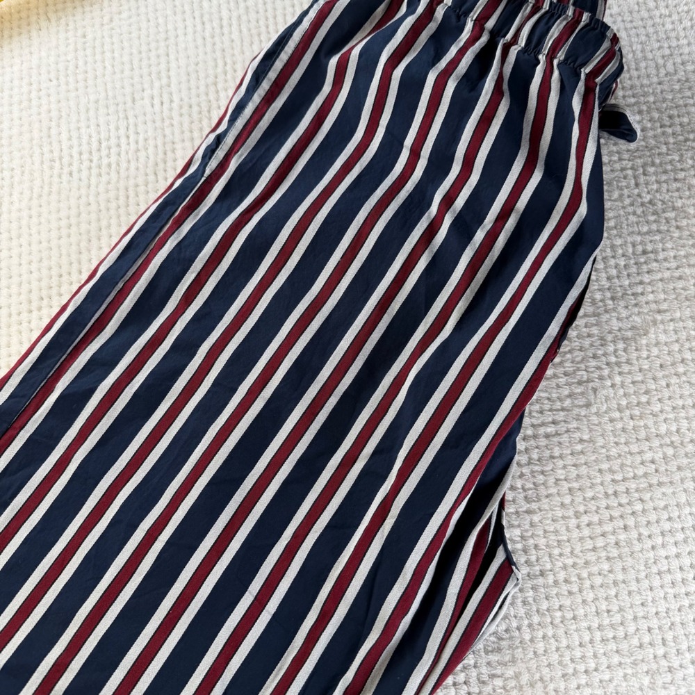 Derek Rose London M Striped Cotton Pajama Shorts Navy Red White NWOT